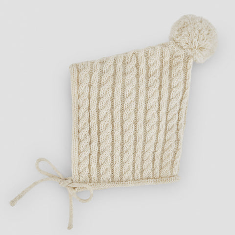 Popelin bonnet off-white knitted gnome-style || 67.1