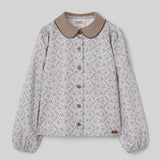 Popelin top micro-flower with embroidered baby collar || 15.3