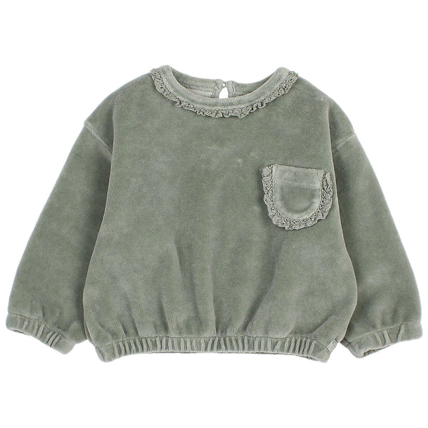 Buho BB Velvet Sweatshirt Eucalyptus
