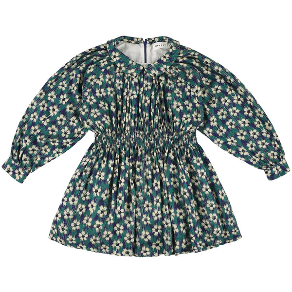 Morley Zola Long Girls Dress With Smock Navy