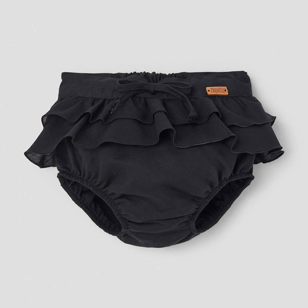 Popelin Black Culotte With Double Frill