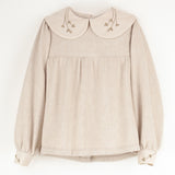 Popelin Knitted Blouse With Baby Collar