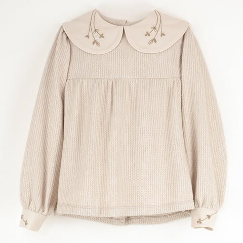 Popelin Knitted Blouse With Baby Collar