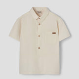 Popelin Off-White Shirt With Collar SS26