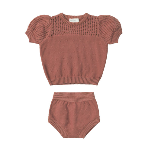 Quincy Mae Pointelle Knit Set || Berry