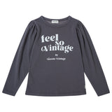 Tocoto Vintage Girl T-Shirt "Feel So Vintage" Dark Grey