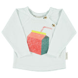 Piupiuchick Longsleeve T'Shirt | Light Grey W/ Multicolor Juice Box Print