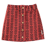 Piupiuchick Knee-Lenght Skirt | Bordeaux W/ Black Flowers