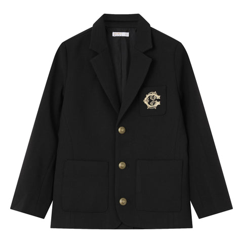 Coco Blanc Woven Blazer Black