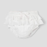 Popelin White Culotte With Double Frill