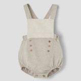 Popelin Sand Linen Dungarees With Straps ||7.1