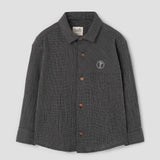 Popelin shirt black gingham with collar || 24.4