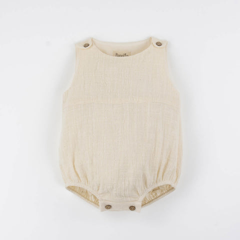 Popelin Off-White Baby Romper Suit
