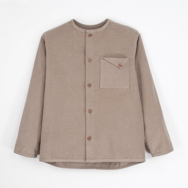 Popelin Taupe Corduroy Overshirt