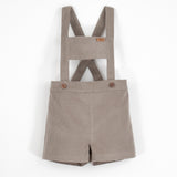 Popelin Taupe Corduroy Short Romper Suit