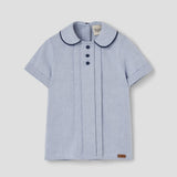 Popelin Blue Shirt With Central Panel