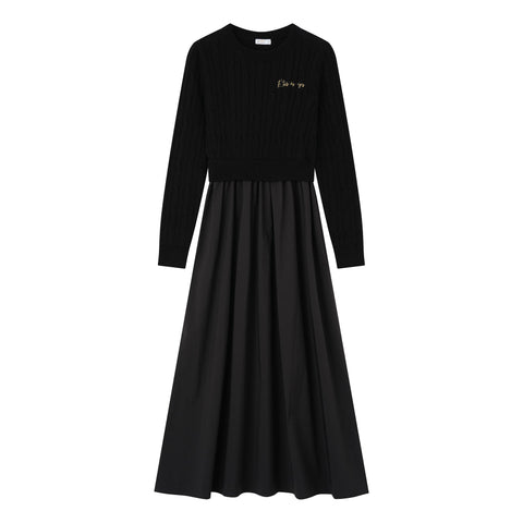 Coco Blanc Cabled Robe Black