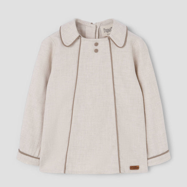 Popelin top sand panelled || 20.1