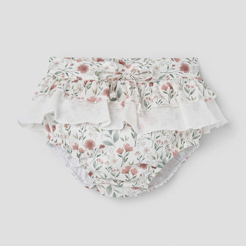Popelin Poppy Pattern Culotte With Double Frill