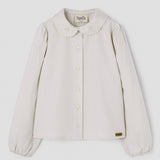 Popelin top off-white with embroidered baby collar || 15.1