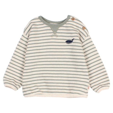 Buho BB Soft Stripes Sweatshirt Eucalyptus by Búho Barcelona