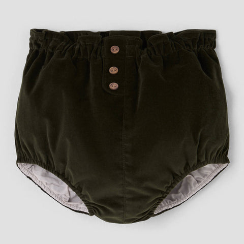 Popelin bloomer moss green velvet high-waist || 26.4