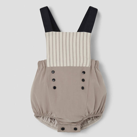 Popelin Taupe Dungarees With Straps