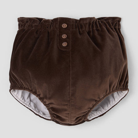 Popelin bloomer brown velvet high-waist || 26.3