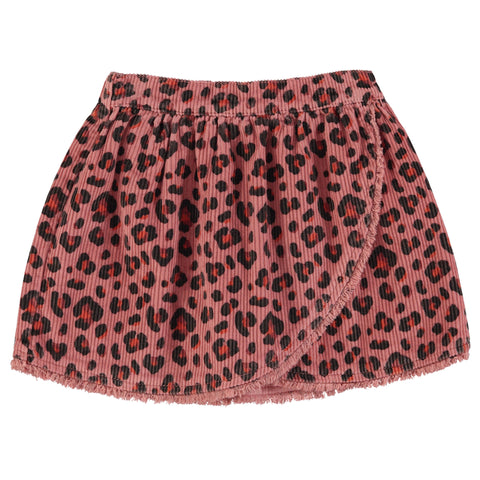 Piupiuchick Knee-Lenght Skirt | Pink W/ Animal Print AW26