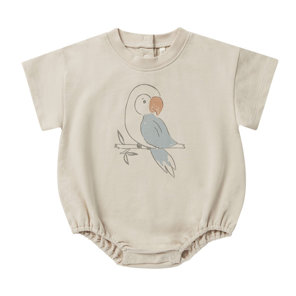 RYLEE & CRU RELAXED BUBBLE ROMPER || PARROT