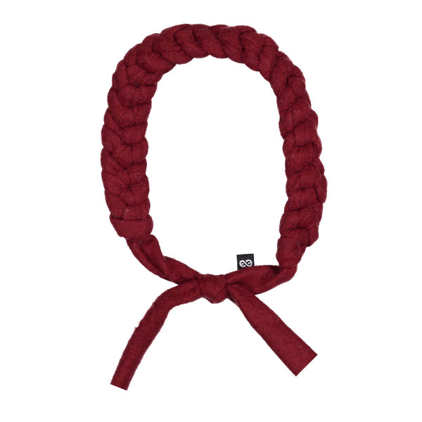 Knot Hairbands Woolen Braid Band // Burgundy