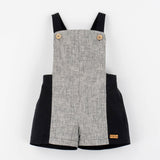 Popelin Black Fleck Combination Dungarees