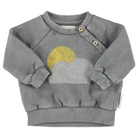 Piupiuchick Sweatshirt | Grey W/ Sun & Cloud Print