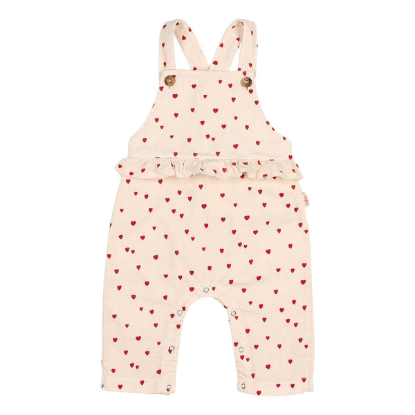 Buho BB Mini Cuore Dungaree Cream Pink by Búho Barcelona