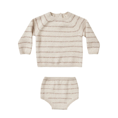 Quincy Mae Bailey Knit Set || Heathered Oat Stripe