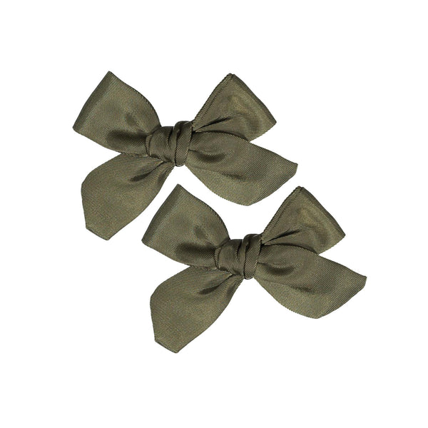 Knot Hairbands Satin Petite Bow // Olive