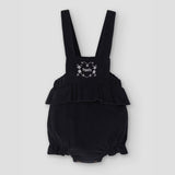 Popelin romper black corduroy with frill || 5.4