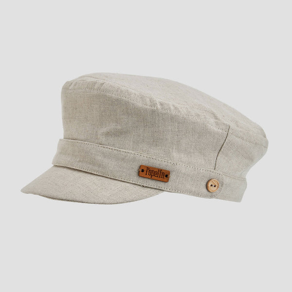 Popelin Sand Linen Cap With Peak ||62.1