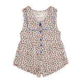 Piupiuchick Short Jumpsuit | Ecru Animal Print