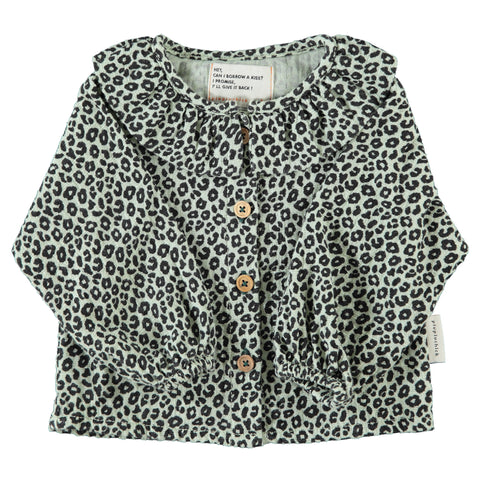 Piupiuchick Blouse W/ Round Collar | Mint Green W/ Animal Print