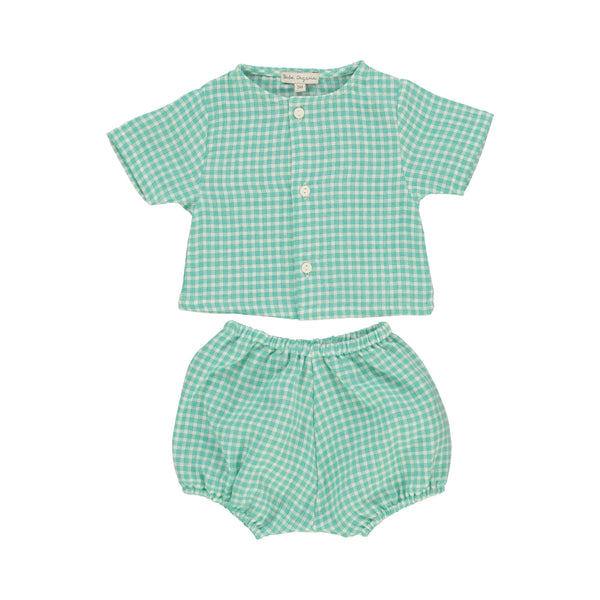 Bebe Organic Leo Baby Set Mediterranean Check