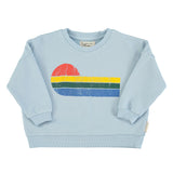 Piupiuchick Sweatshirt | Light Blue W/ Multicolor Wave Print