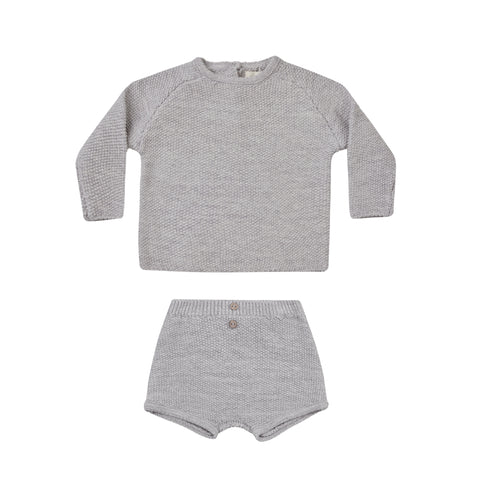 Quincy Mae Summer Knit Set || Heathered Periwinkle