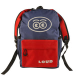 Loud Apparel Rucksac 2 Tone Loud Eyes Logo Print Navy, Red