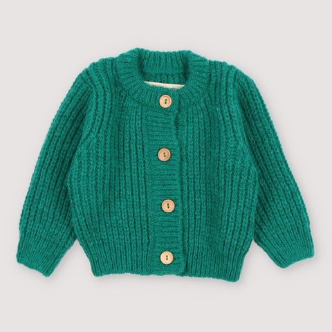 The New Society Tampere Baby Cardigan Retro Green