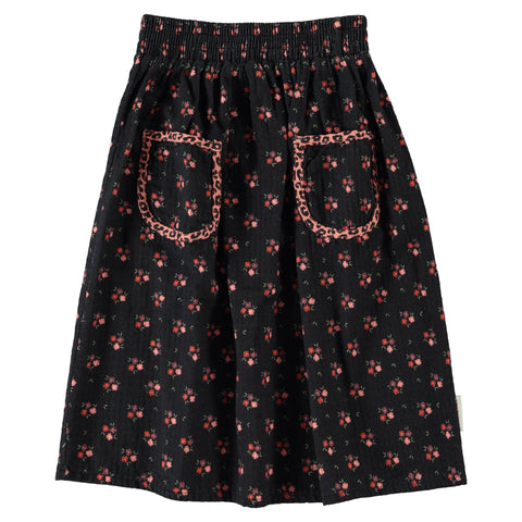 Piupiuchick Long Skirt | Black W/ Flowers
