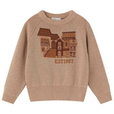 Coco Blanc Graphic Sweater Tan