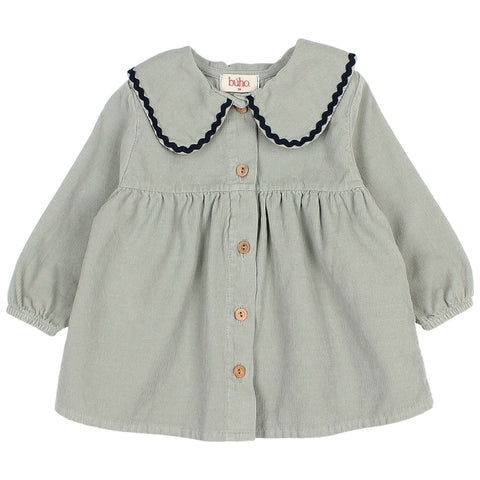 Buho BB Soft Velour Dress Eucalyptus by Búho Barcelona