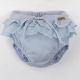 Popelin Blue Organic Culotte With Double Frill