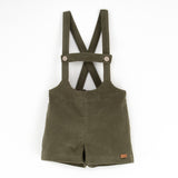 Popelin Green Short Dungarees With Straps